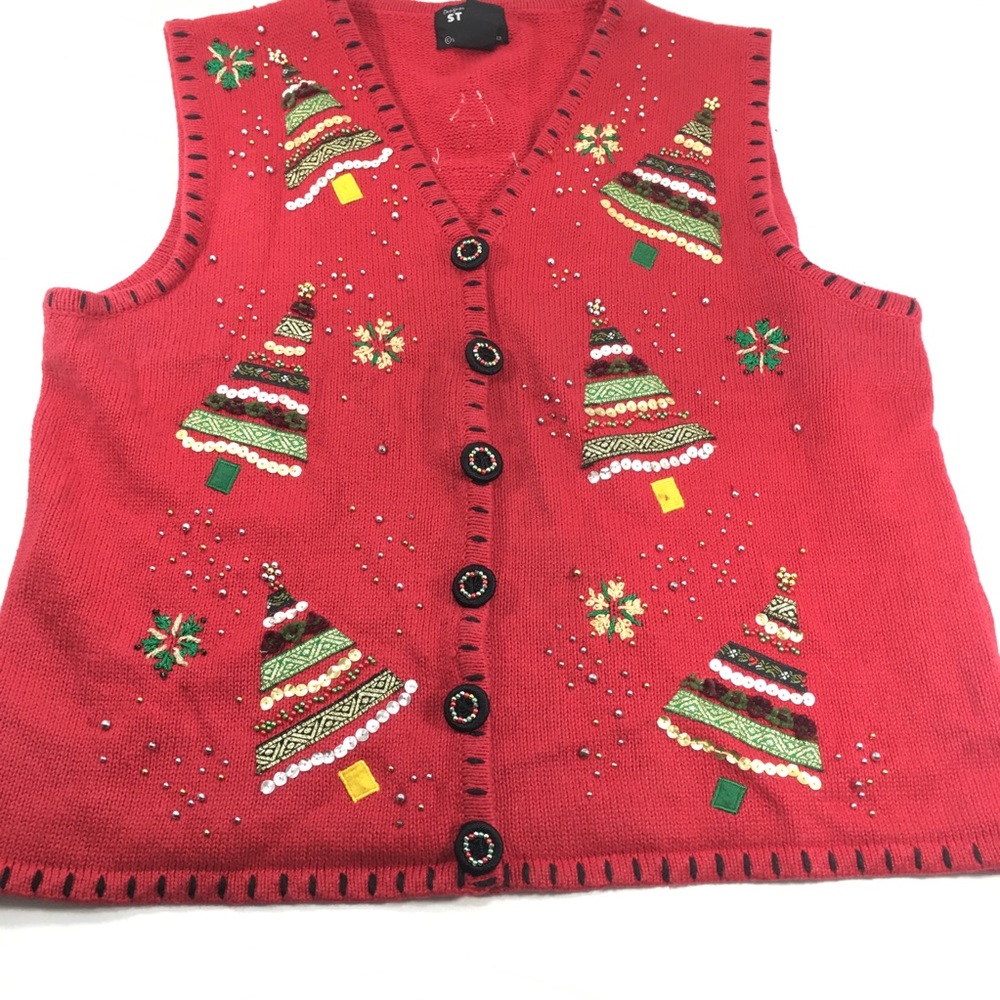 Ugly  Christmas knit vest Designer original studio